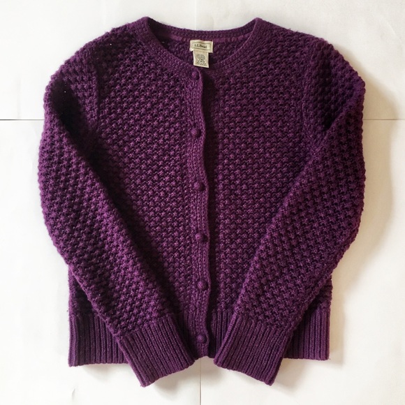 L.L. Bean Sweaters - RETRO WOOL BLEND L.L BEAN PURPLE SWEATER/CARDIGAN